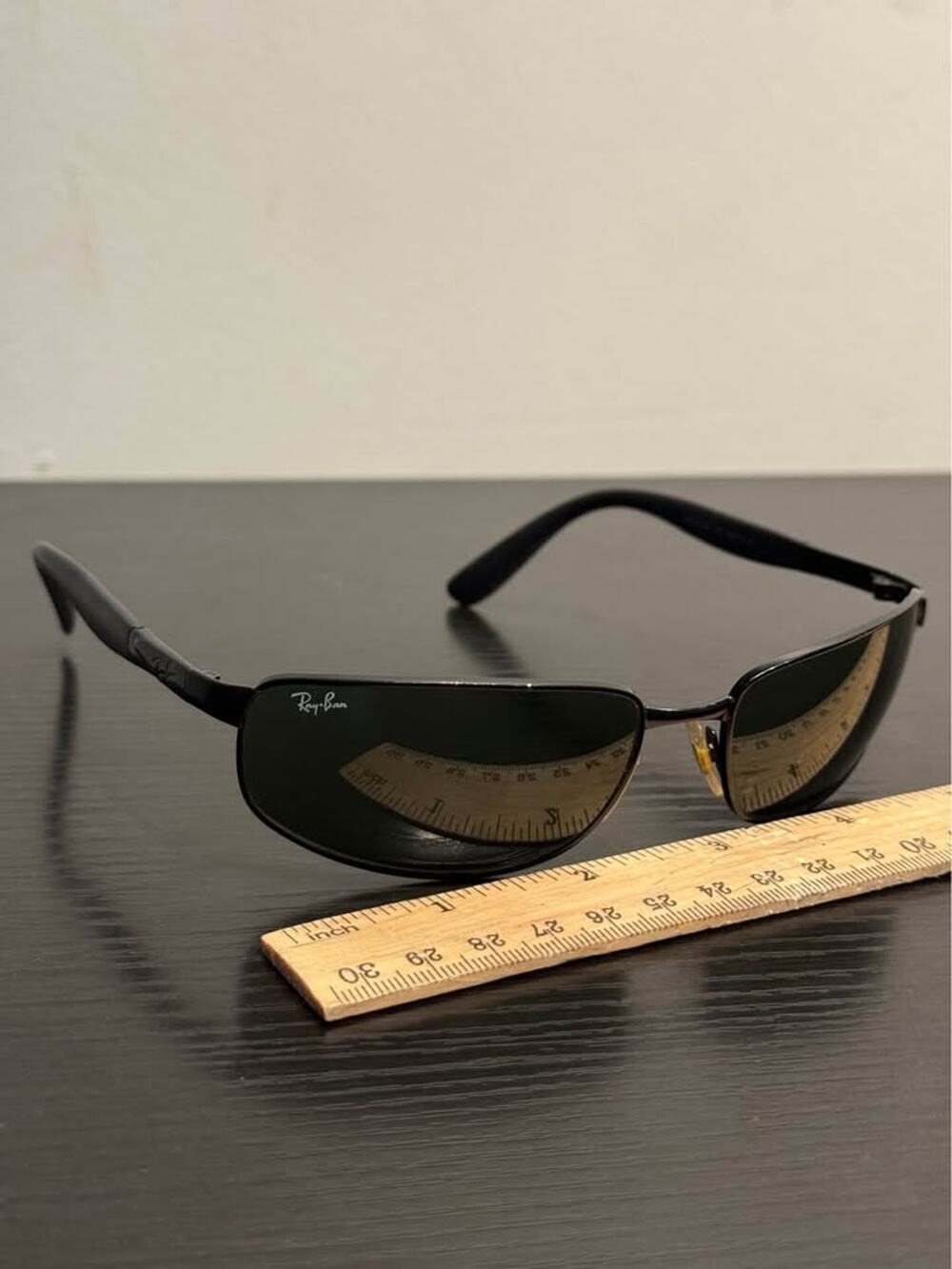 RAY-BAN ITALY RB3254 61[]16 G15 CRYSTAL SLEEK SPORT BLACK METAL WRAPS SUNGLASSES